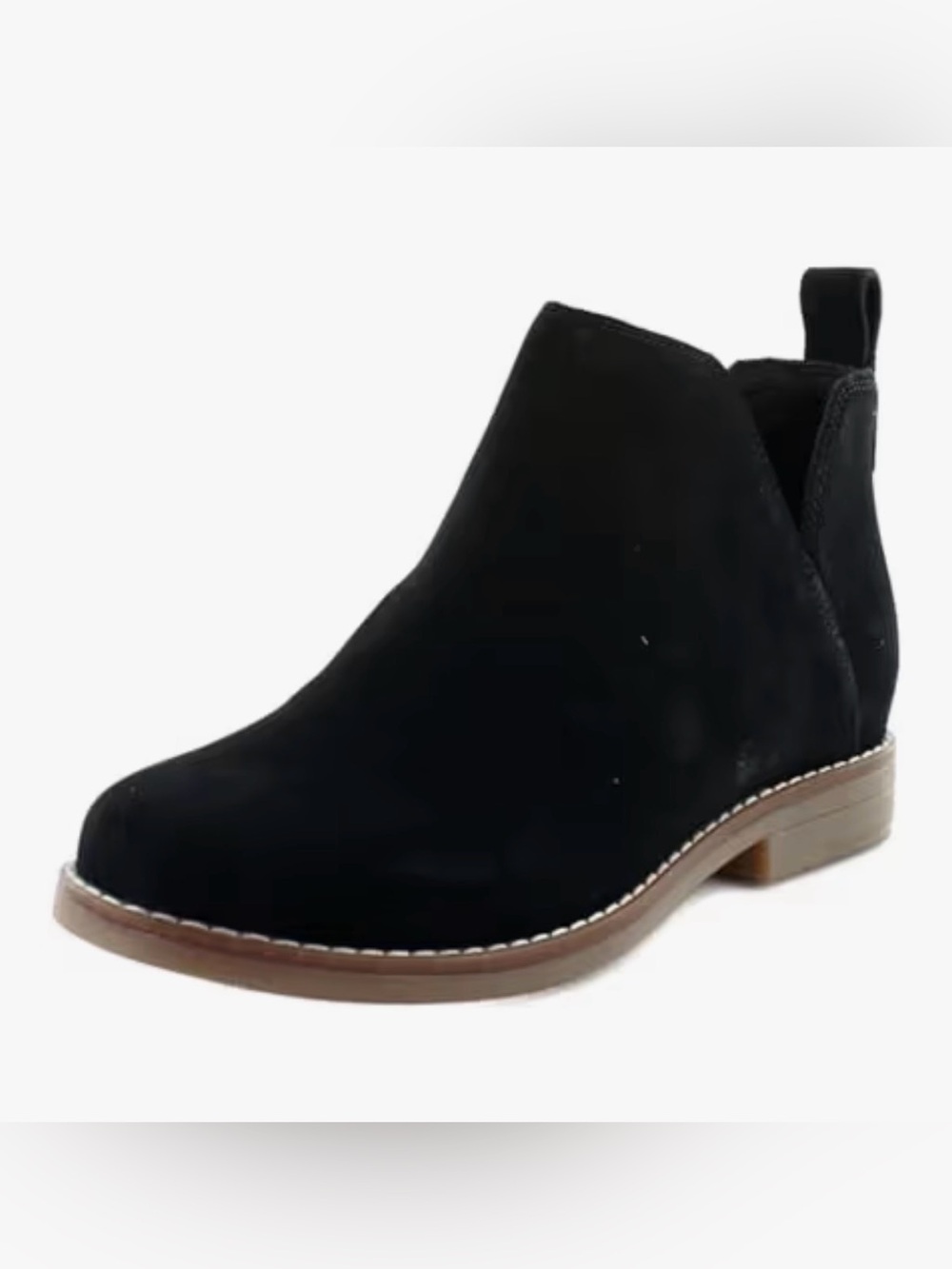 Hush Puppies Black Suede Ankle Bootie with‎ Brown Sole